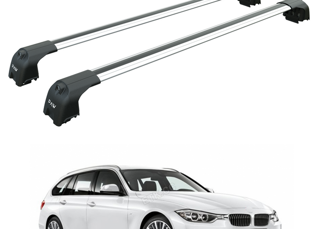 For Bmw 3 Touring F31 2012-2019 Roof Rack Cross Bars Flush Rail Silver