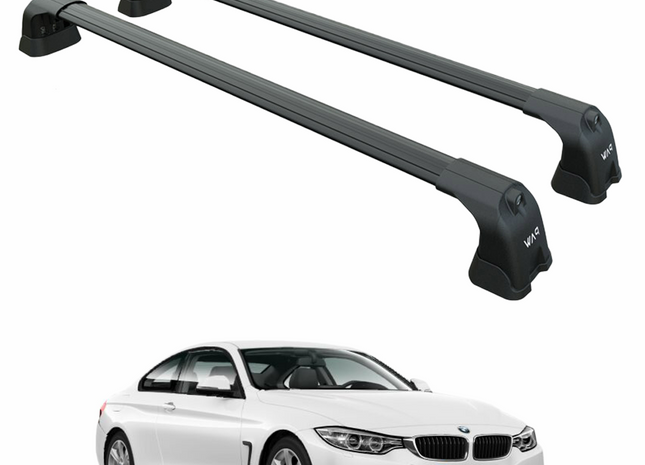 For BMW 4 Series Coupe F32 (2013-2020) – Roof Rack Cross Bars (Fix Point, Aluminum, Black)
