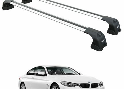 For BMW 4 Series Coupe F32 (2013-2020) – Roof Rack Cross Bars (Fix Point, Aluminum, Silver)