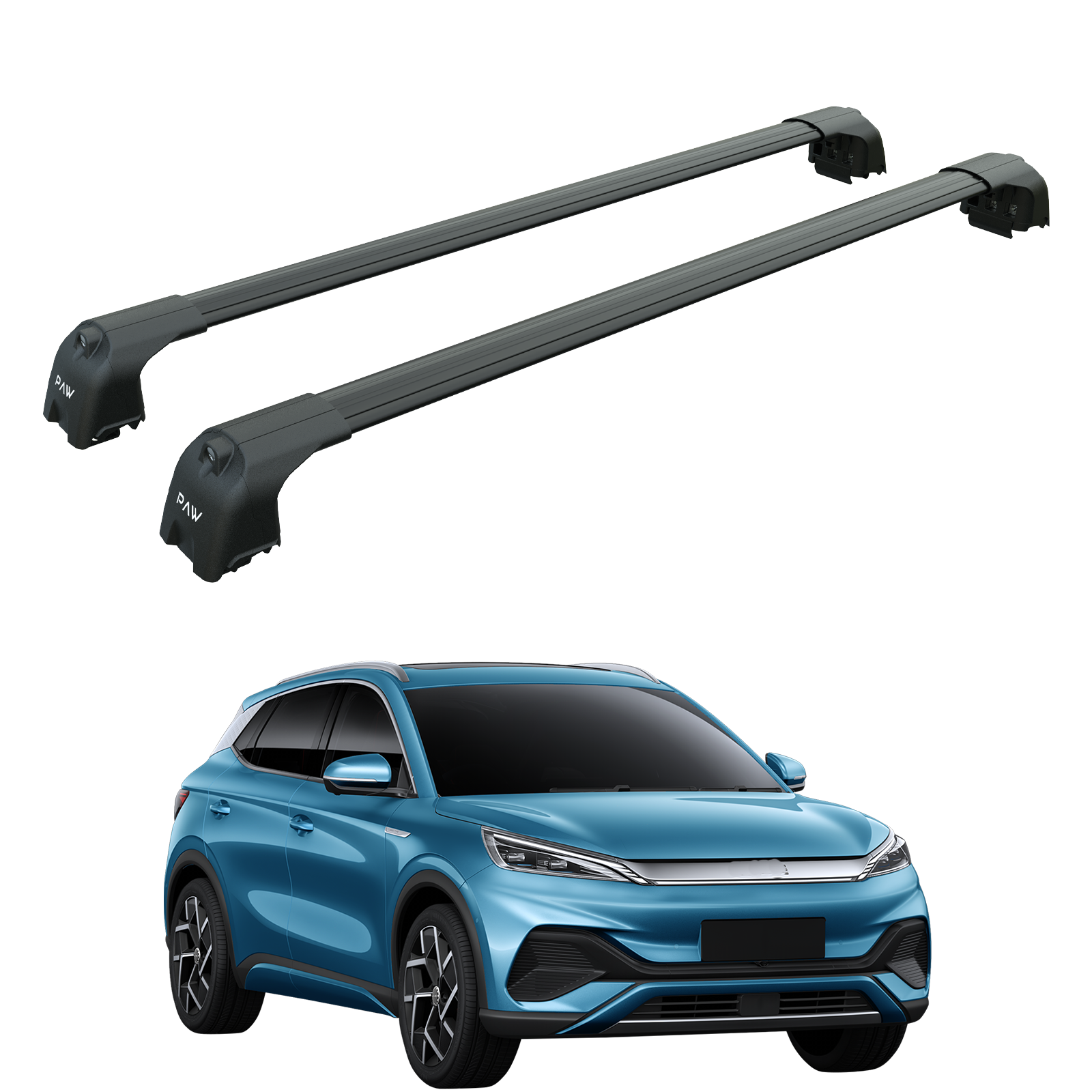 For BYD Atto 3 Roof Rack Cross Bars Flush Rail Alu Black