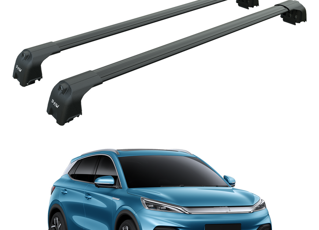 For BYD Atto 3 Roof Rack Cross Bars Flush Rail Alu Black