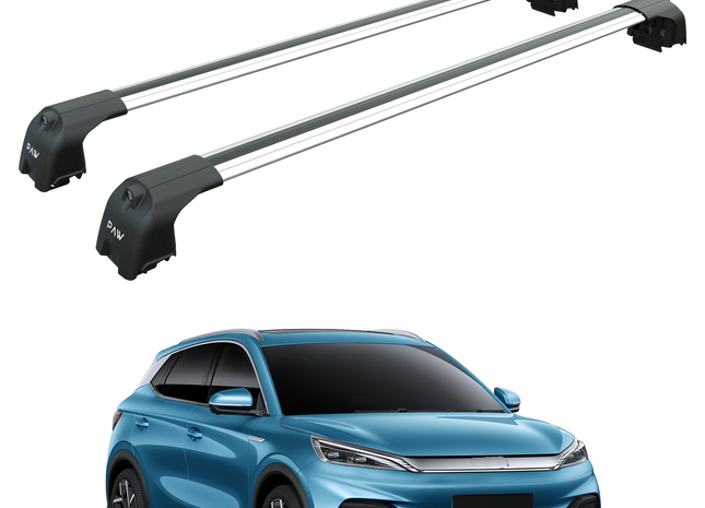 For BYD Atto 3 Roof Rack Cross Bars Flush Rail Alu Silver