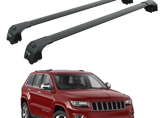 For Jeep Grand Cherokee WK2 2011-2021 Roof Rack Cross Bars Flush Rail Alu Black