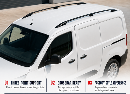 Renault Trafic E-Tech (2026 - Up) Plus Series Roof Side Rails Alu Black