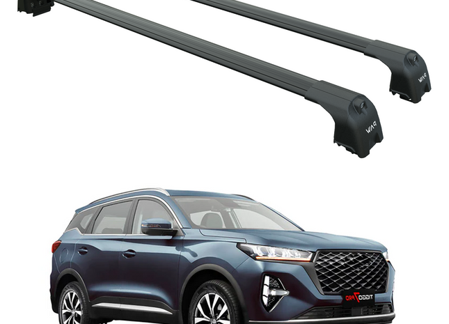 For Chery Tiggo 7 Pro 2022-2025 Aluminium Cross Bar, Roof Rack System, Flush Rail, Black