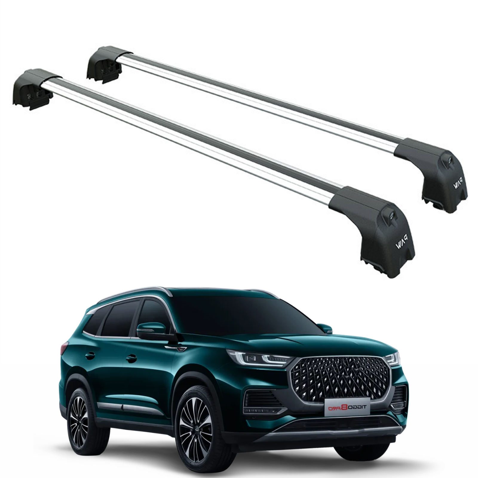 For Chery Tiggo 8 Pro 2022-2025 Aluminium Cross Bar, Roof Rack System, Flush Rail, Silver