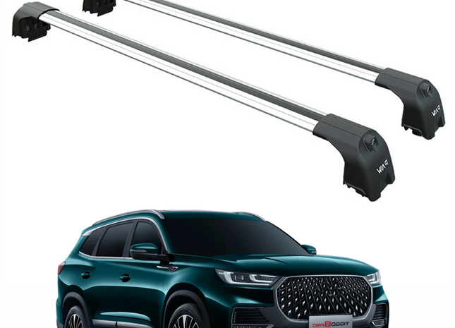 For Chery Tiggo 8 Pro 2022-2025 Aluminium Cross Bar, Roof Rack System, Flush Rail, Silver