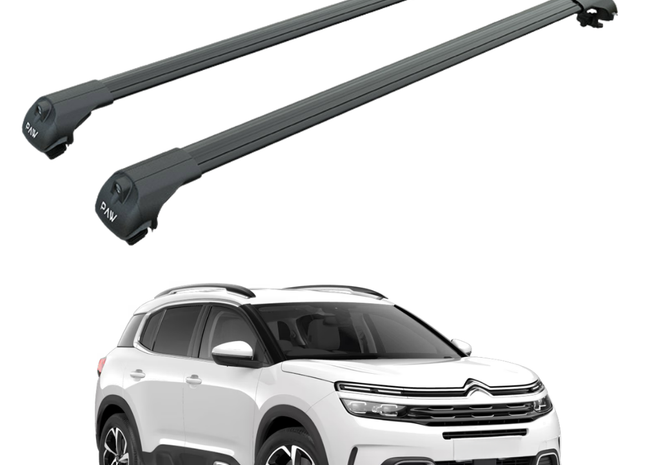 Citroen C5 Aircross 2018-2025 Roof Rack Cross Bars Raised Rail Black