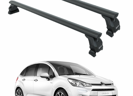 For Citroen C3 A51 2009-2016 Roof Rack Cross Bars Fix Pro Roof Alu Black