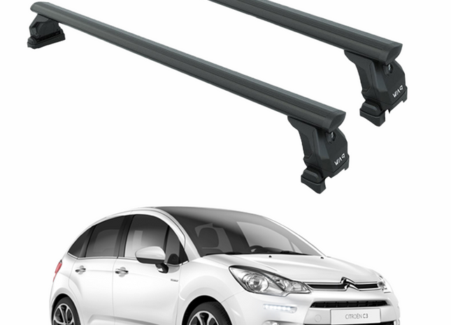 For Citroen C3 A51 2009-2016 Roof Rack Cross Bars Fix Pro Roof Alu Black