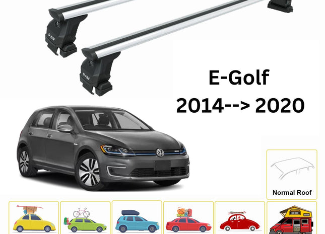 For Volkswagen E-Golf 2014-2020  Roof Rack Cross Bar Normal Roof Alu Silver