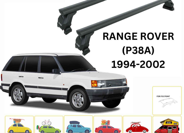 For Land Rover Range Rover (P38A) 1994-02 Cross Bars Fix Point Pro 6 Alu Black