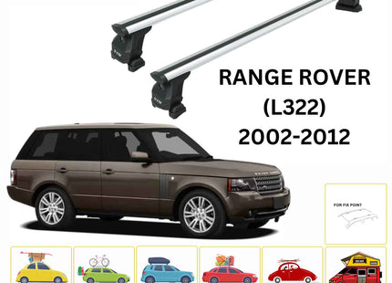 For Land Rover Range Rover (L322) 2002-2012 Cross Bars Fix Point Pro 6 Alu Silver