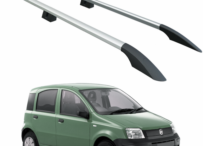 Fiat Panda 169 Roof Rails 2003-2012 | Silver Aluminum Side Roof Rail System