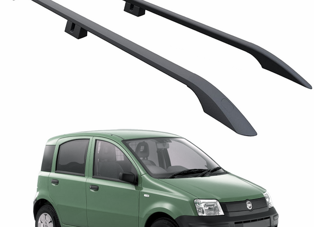 Fiat Panda 169 Roof Rails 2003-2012 | Black Aluminum Side Roof Rail System