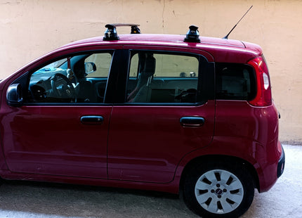 For Fitting Roof Racks, Roof Boxes or Roof Bike Racks Compatible with Fiat Panda 319 Black 2012- Onwards