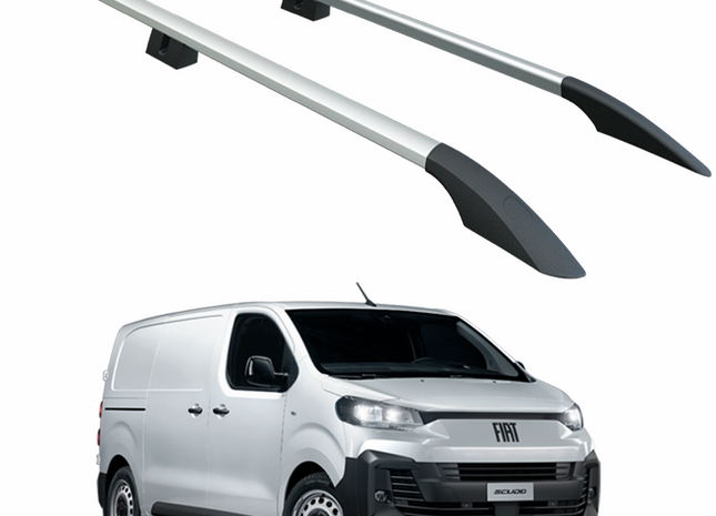 For Fiat Scudo Roof Rack Rails - Silver 2021-2025 Long LENGTH
