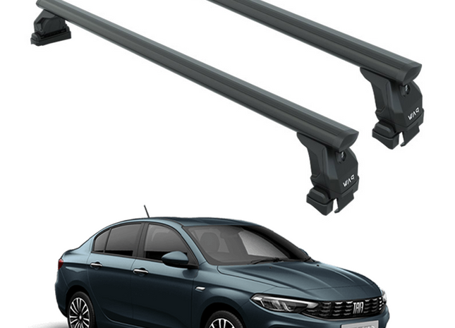For Fiat Tipo 2015–2025 Roof Rack System – Aluminum Cross Bar (Black, Normal Roof)