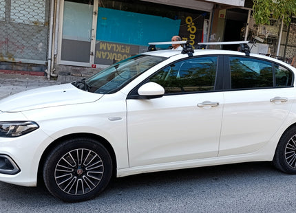 For Fiat Tipo 2015–2025 Roof Rack System – Aluminum Cross Bar (Silver, Normal Roof)