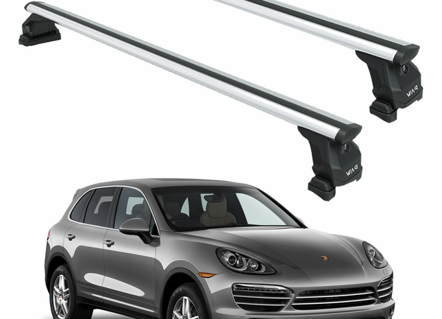 For Porsche Cayenne (9PA) 2002-2010 Roof Rack Cross Bars Pro 6 Silver