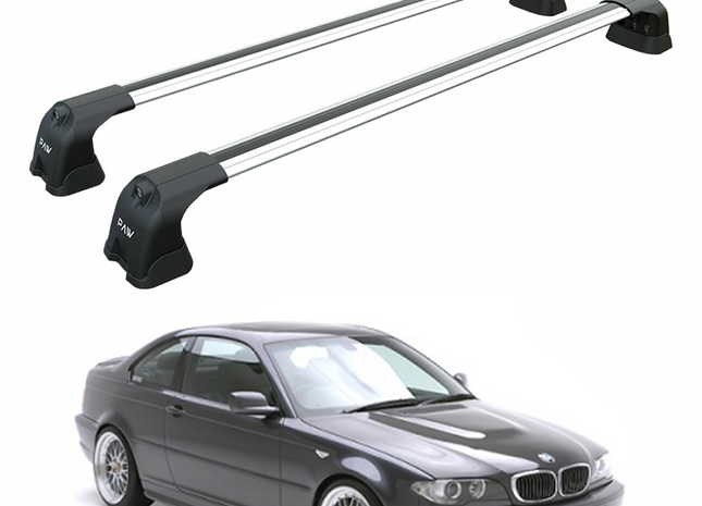 For Bmw 3 Coupe E46 1999-2006 Roof Rack Cross Bars Fix Point Silver