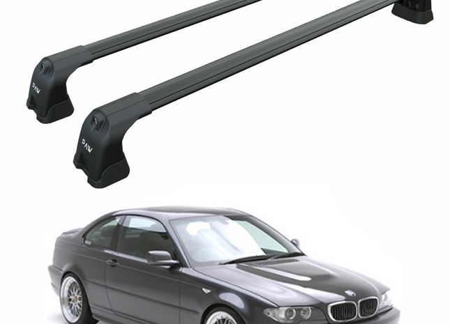 For Bmw 3 Coupe E46 1999-2006 Roof Rack Cross Bars Fix Point Black