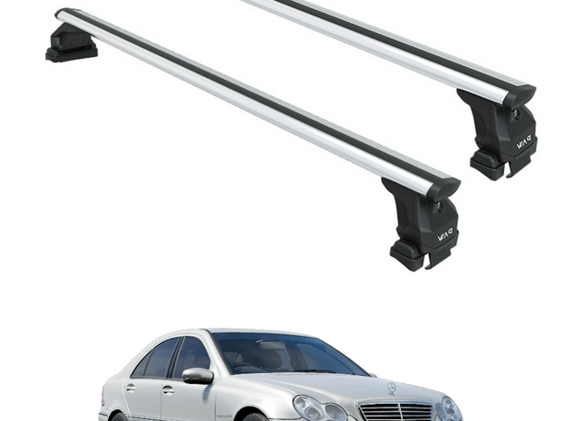 For Mercedes C Series W203 Roof Rack System, Aluminium Cross Bar, Normal Roof, Silver