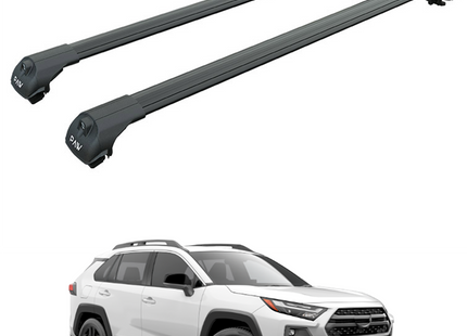 For Toyota Rav4 Adventure Roof Rack Cross Bars Raised Rail Alu Black 2019-Up