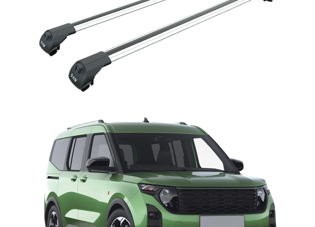 Ford Tourneo Courier (2023-2026) Roof Rack Cross Bars Raised Rail Silver
