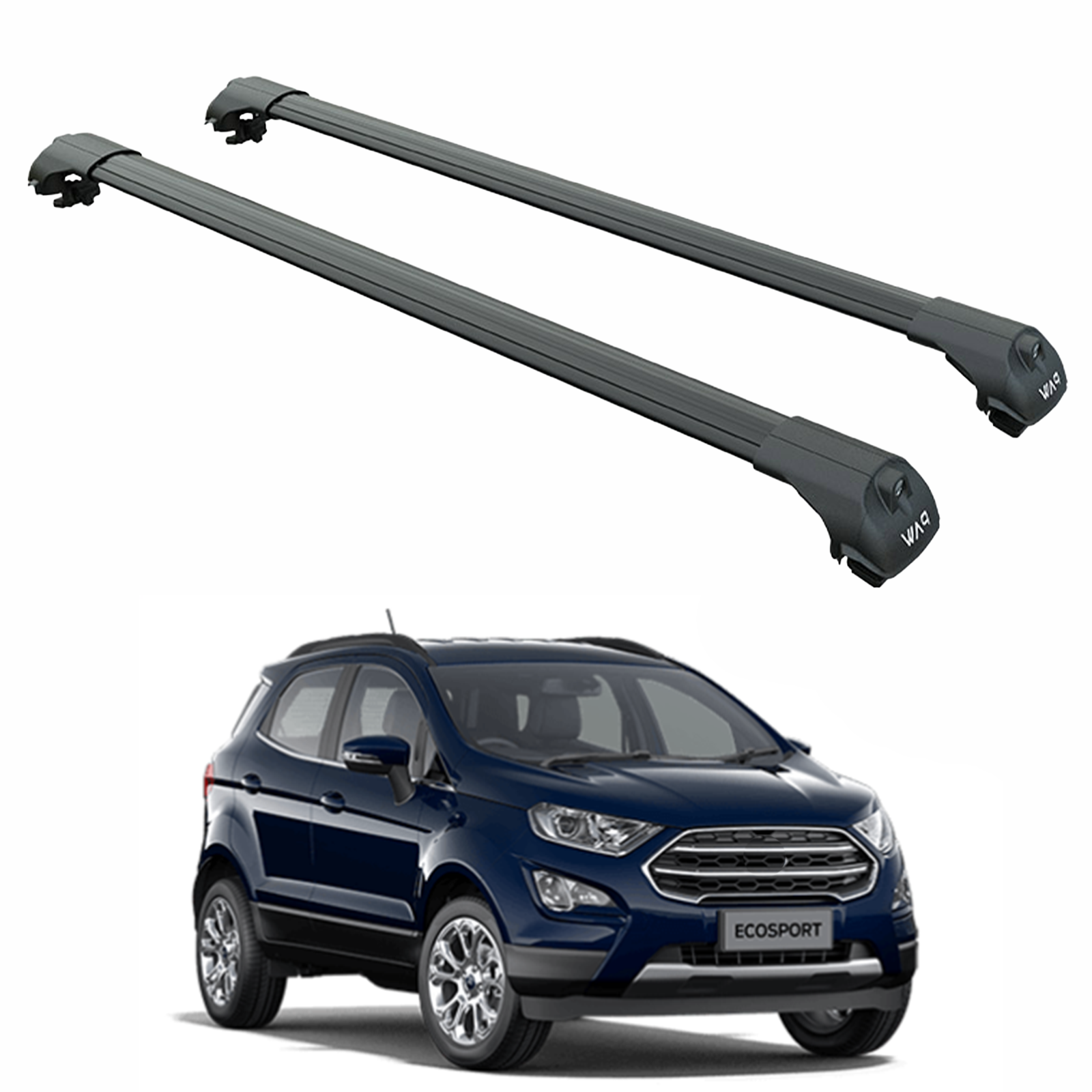 For Ford EcoSport 2018-2025 Roof Rack Cross Bars Flush Rail Alu Silver