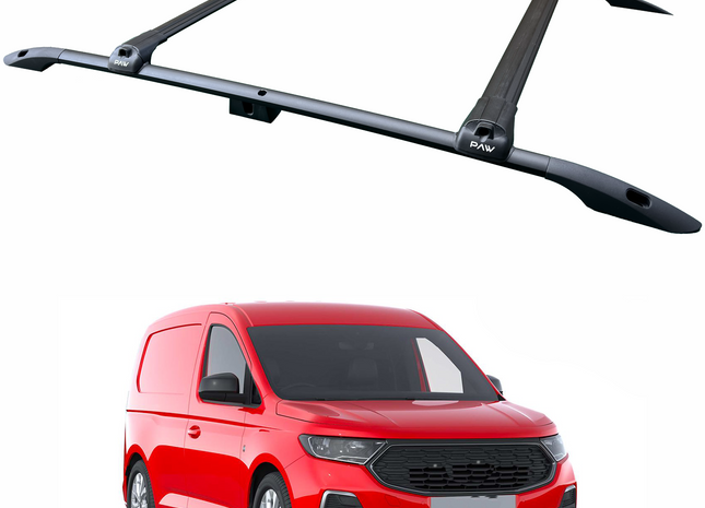 For Ford Transit Connect SWB (2024-2025) Roof Side Rails & Roof Rack Cross Bar Set – Black