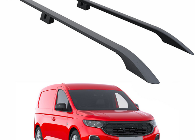 For Ford Transit Connect LWB (2024-2026) Roof Side Rails – Plus Model, Aluminum Black