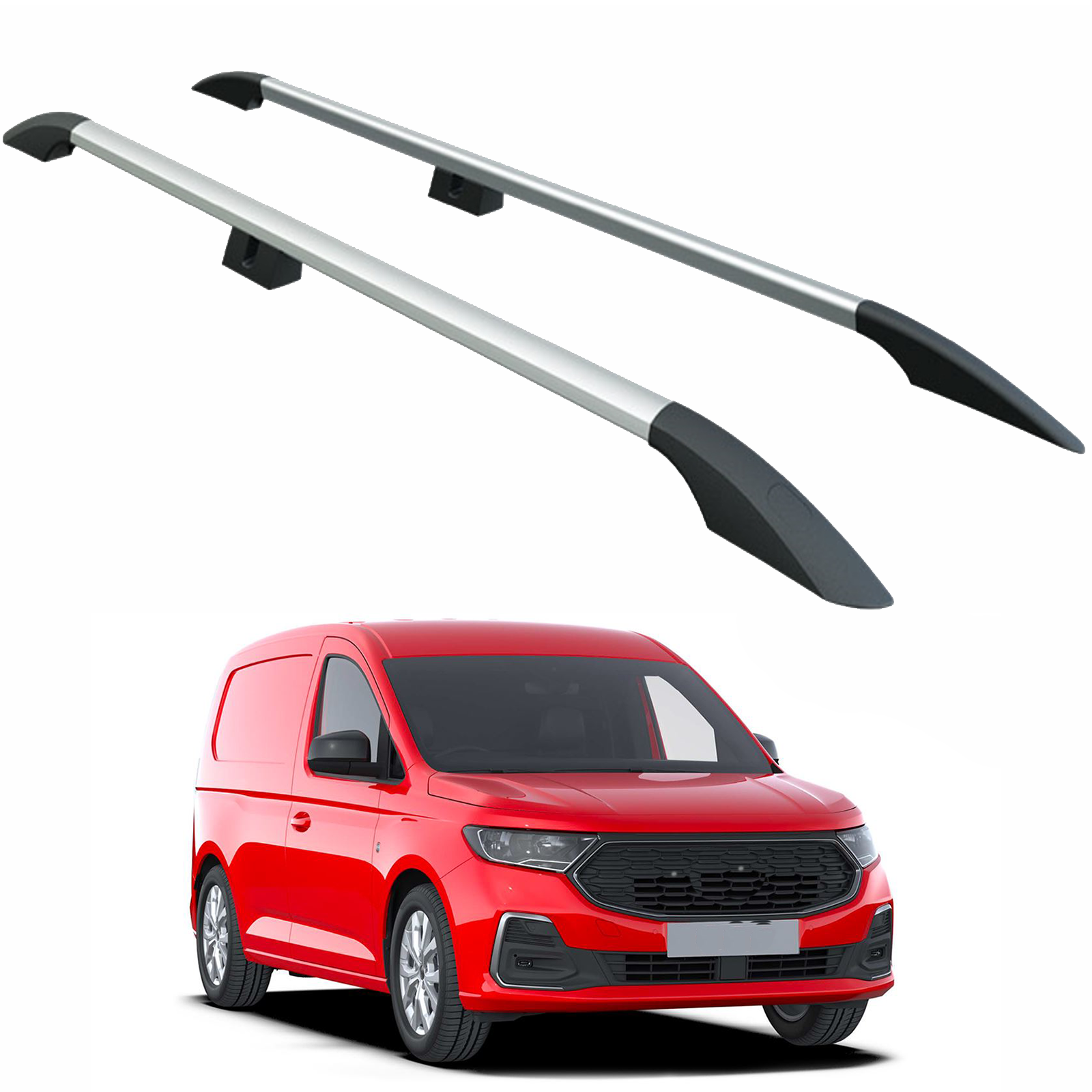 For Ford Transit Connect LWB (2024-2026) Roof Side Rails – Plus Model, Aluminum Silver