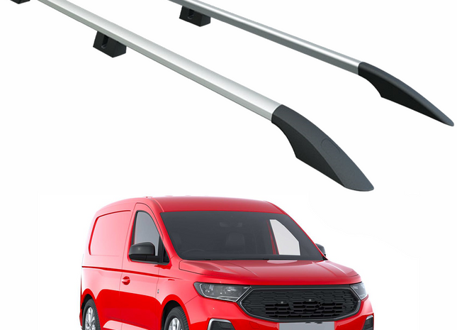 For Ford Transit Connect LWB (2024-2026) Roof Side Rails – Plus Model, Aluminum Silver