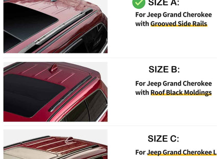 For Jeep Grand Cherokee WK2 2011-2021 Roof Rack Cross Bars Flush Rail Alu Black