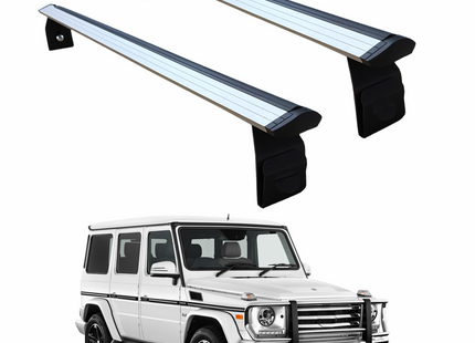 For Mercedes G W460 1979-2001 Roof Rack Cross Bars Rain Gutters Alu Silver