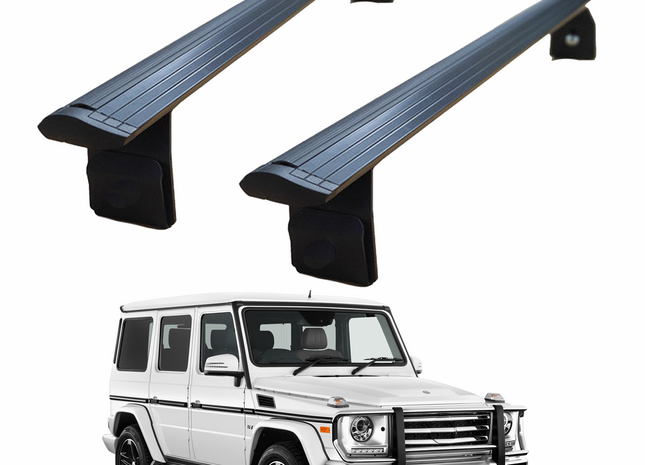 For Mercedes G W463 1989-2018 Roof Rack Cross Bars Rain Gutters Alu Black