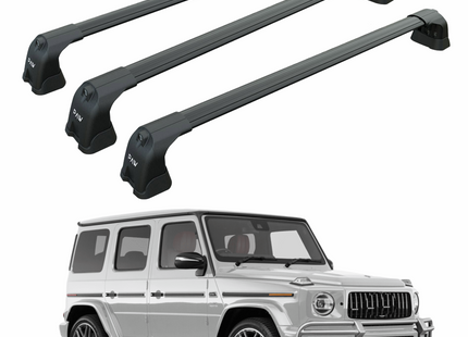 For Mercedes G W464 2018-2025 Roof Rack Cross Bars Fix Point Alu Black 3 Qty