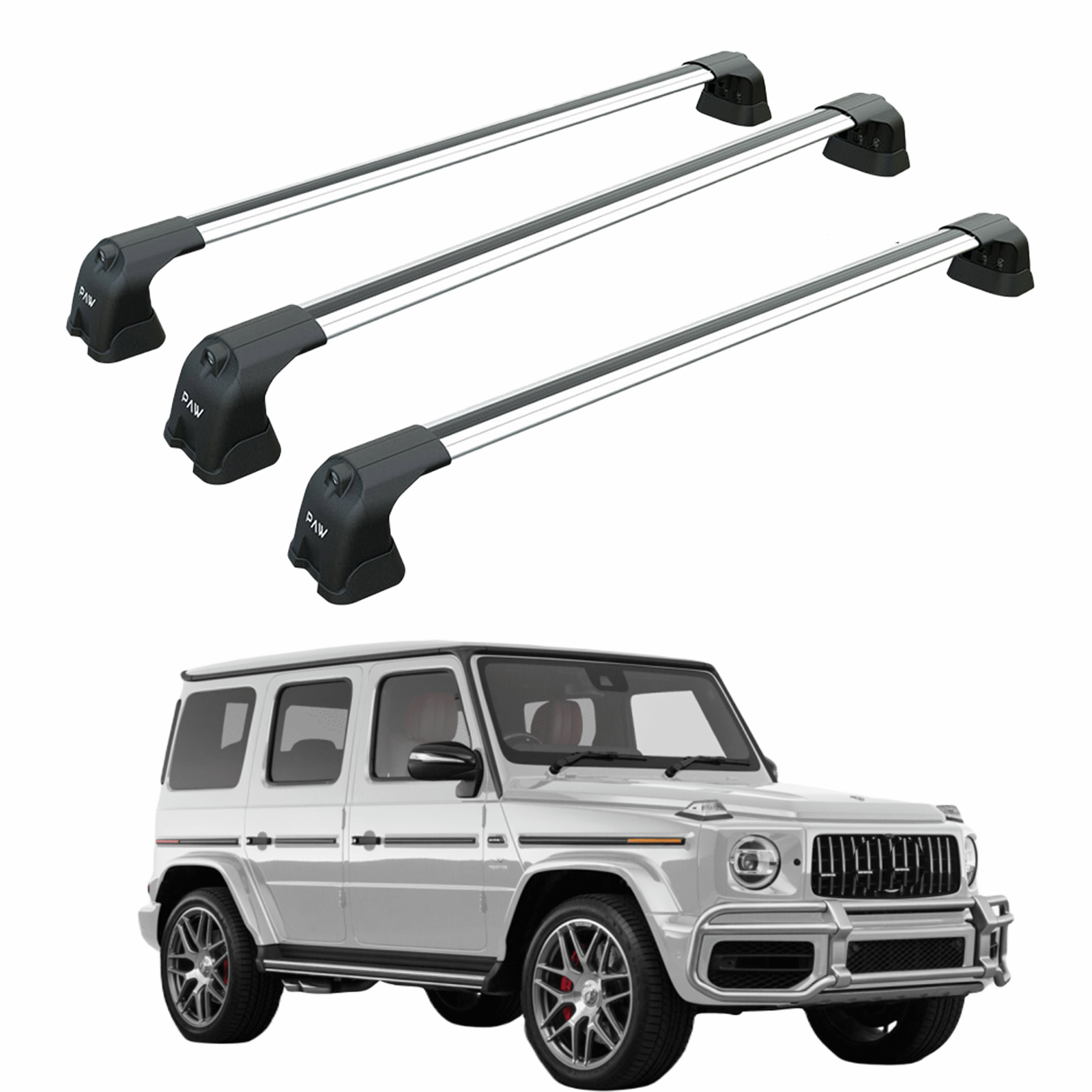 For Mercedes G W464 2018-2025 Roof Rack Cross Bars Fix Point Alu Silver 3 Qty