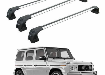 For Mercedes G W464 2018-2025 Roof Rack Cross Bars Fix Point Alu Silver 3 Qty