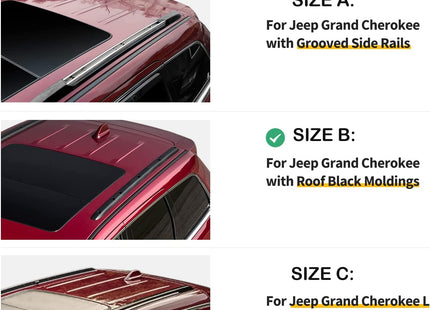 For Jeep Grand Cherokee WK2 SRT 2011-2020 Roof Rack Cross Bars Flush Rail Black