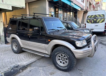 For Hyundai Galloper (1997-2003) Roof Rack Cross Bars Aluminum Rain Gutter, Silver