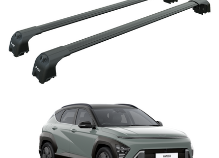 For Hyundai Kona EVA (2023-2025) Roof Rack Cross Bars Flush Rail, Black