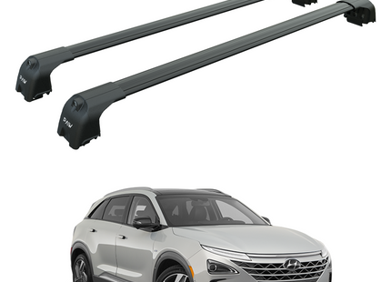 For Hyundai Kona (2017-2025) Roof Rack Cross Bars Flush Rail, Black