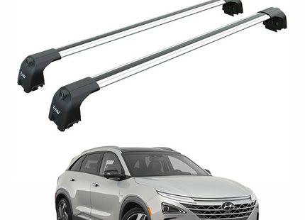 For Hyundai Kona (2017-2025) Roof Rack Cross Bars Flush Rail, Silver