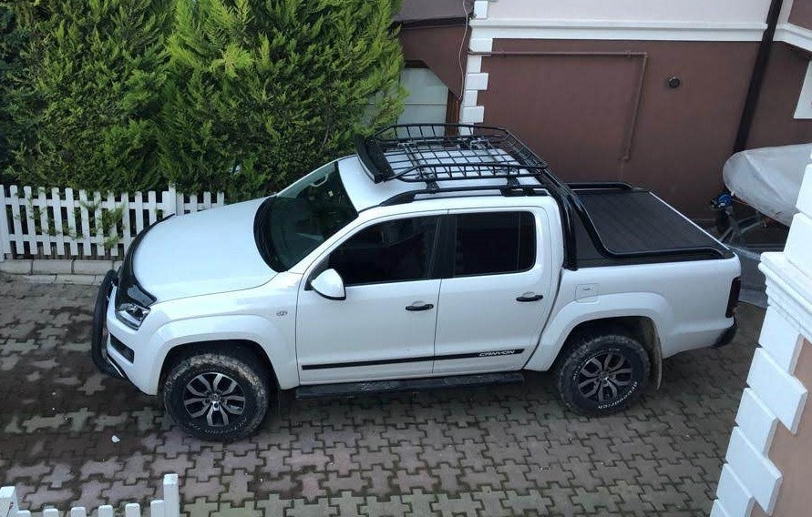 For Volkswagen Amarok Aventura 2020-Up Roof Rack Cross Bar Raised Rail Alu Black