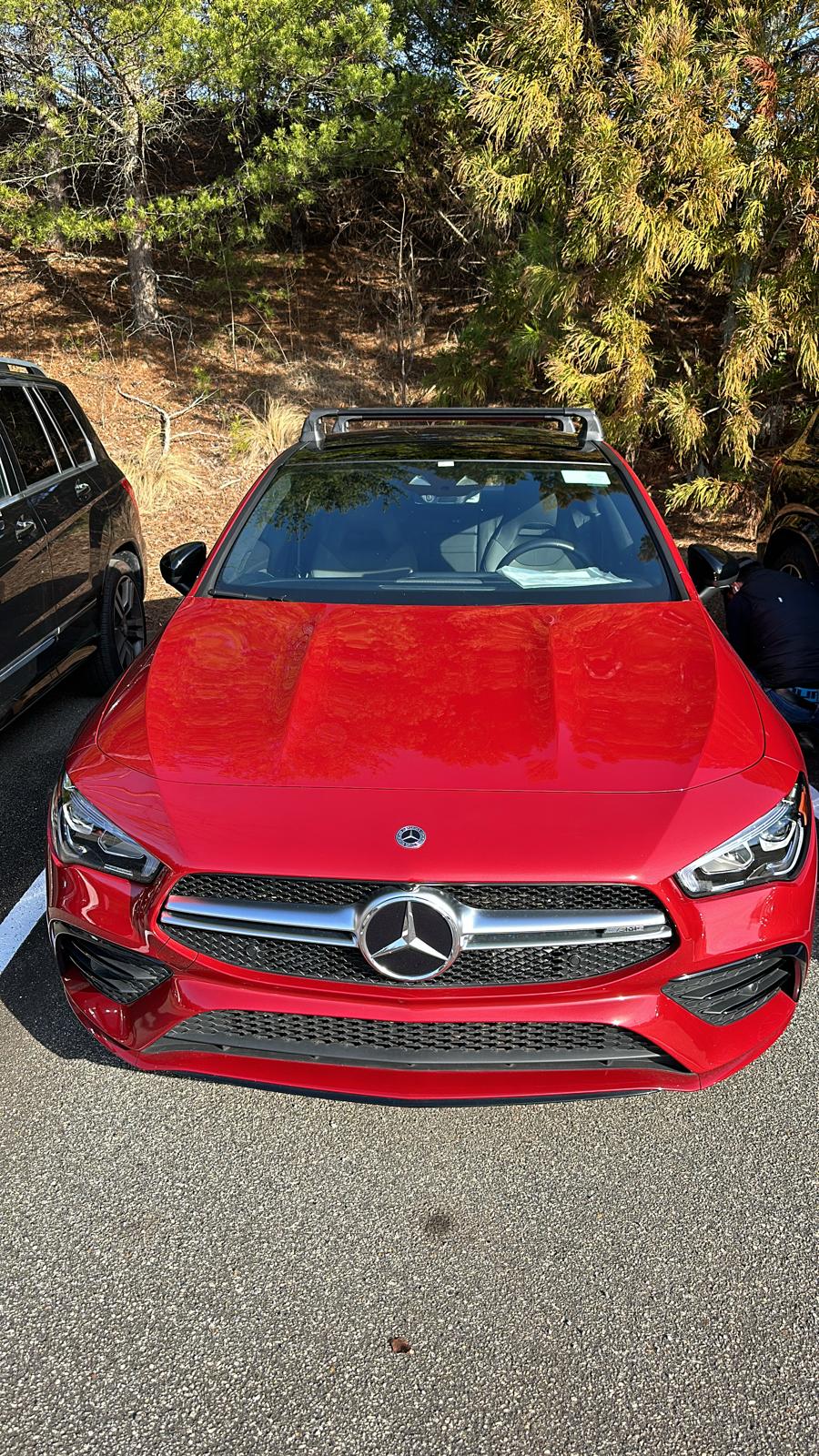 For Mercedes Benz CLA C118 2020-Up Roof Rack Cross Bars Fix Point Alu Black