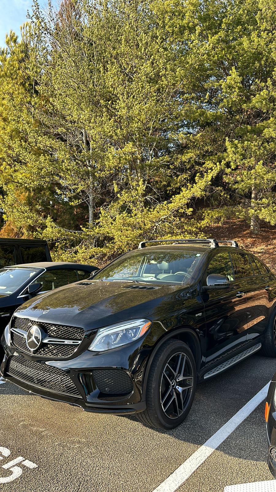 For Mercedes Benz GLE Coupe 2015-Up Roof Rack Cross Bars Fix Point Alu Black