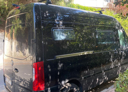 H1 Ladder Roof Rack For 2018- On Sprinter Low Roof (144 WB) Roof Rack Black