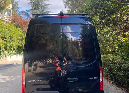 H1 Ladder Roof Rack For 2018- On Sprinter Low Roof (144 WB) Roof Rack Silver